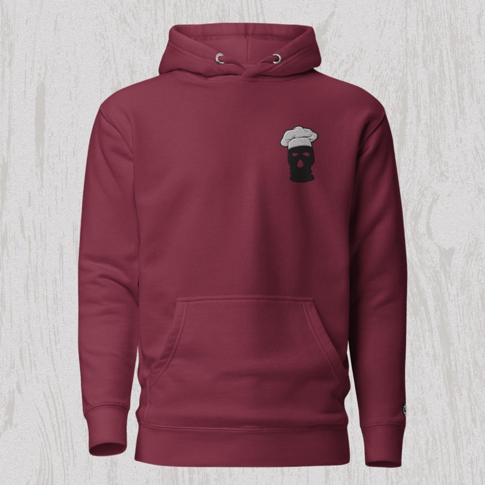 Chef’s Munchies Embroidered Pullover Premium Maroon Hoodie